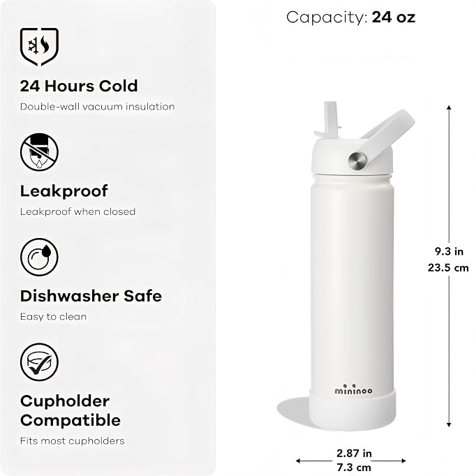 mininoo Insulated Stainless Steel Water Bottle - Image 3