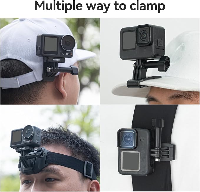TELESIN Head Strap Mount with Cap Clip, Quick Release Head Belt Mount - Image 8
