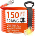 HUANCHAIN 150 ft Outdoor Extension Cord Waterproof 12/3 Gauge Heavy Duty by huanchain