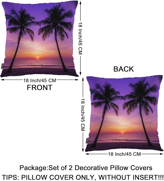 Swono Tropical Beach Throws Pillows Covers - Image 6