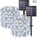 JMEXSUSS 2 Pack Solar String Lights Outdoor Waterproof, Each 33FT 100 LED Solar by JMEXSUSS