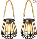 Solar Lanterns Outdoor Waterproof: Metal Hanging Lights by BONLION