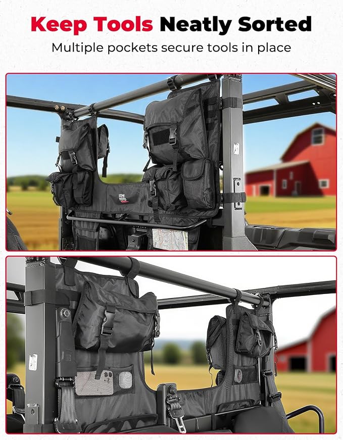 KEMIMOTO UTV Storage Bag, Seat Back Rack Compatible - Image 2