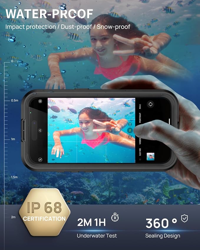 Lanhiem Magnetic for iPhone 16 Plus Waterproof Case, Built-in Privacy Screen - Image 3