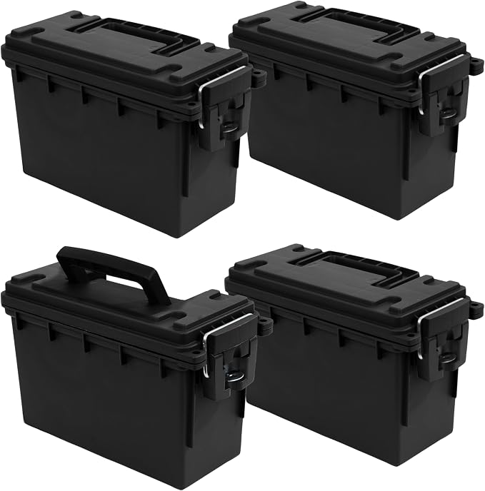 Sheffield 12772 4-Pack Ammo Storage Box, Stackable .30 Cal Field Boxes by Sheffield
