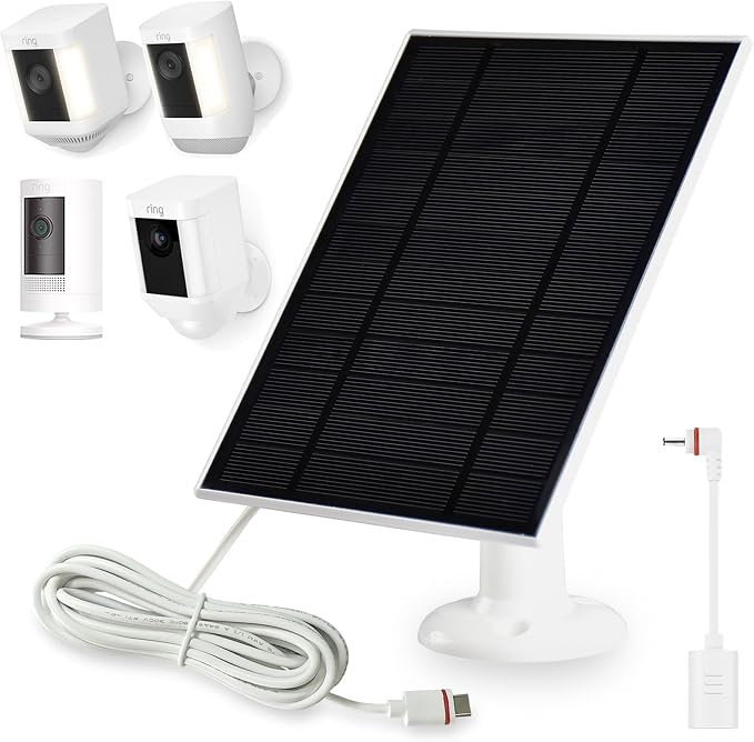 Solar Panel for Ring Cameras, Ring Spotlight Cam Plus/Pro Battery, by KarottosCreativity