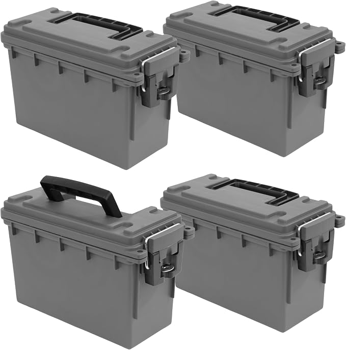 Sheffield 12759 4-Pack Ammo Storage Box, Stackable .30 Cal Field Boxes by Sheffield