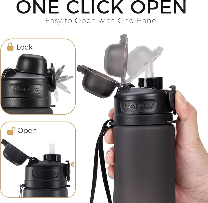 TakeToday Collapsible Water Bottles 21oz, Foldable Platinum Silicone Travel - Image 5