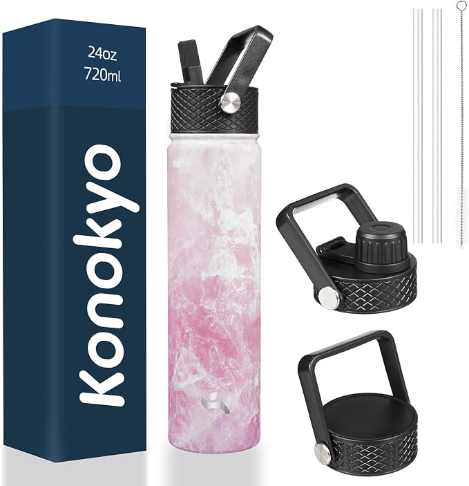 Konokyo Insulated Water Bottle 24oz Stainless Steel Sport Bottles by Konokyo