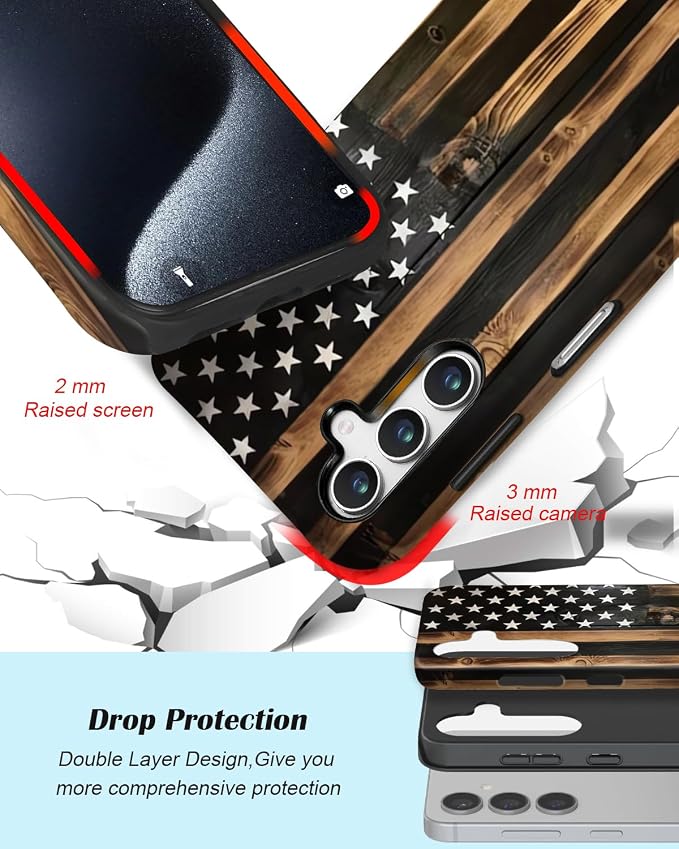 Compatible for Samsung Galaxy S25 Plus 5G Case, Dual Layer Heavy Duty 2 in 1 - Image 3