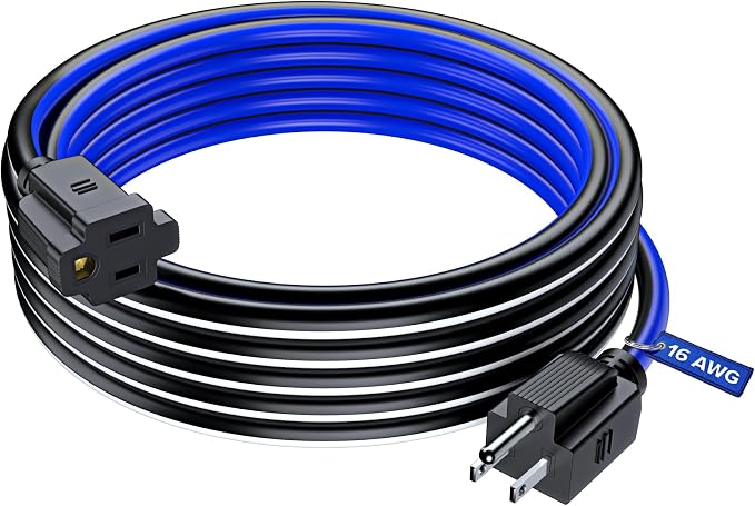 Maximm 25 Ft Black, Heavy Duty 3-Prong Outdoor Power Cable, ETL Listed by MaximmCable