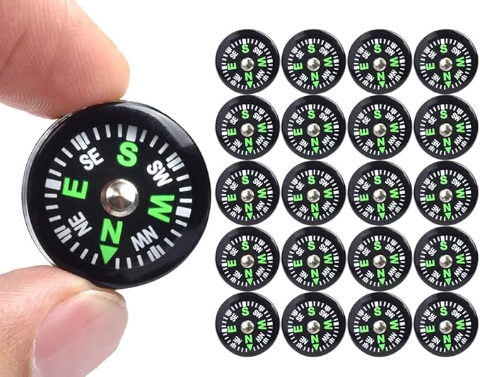 20 Pack Button Compass Mini Pocket Oil Filled Compass by ZoloAJay