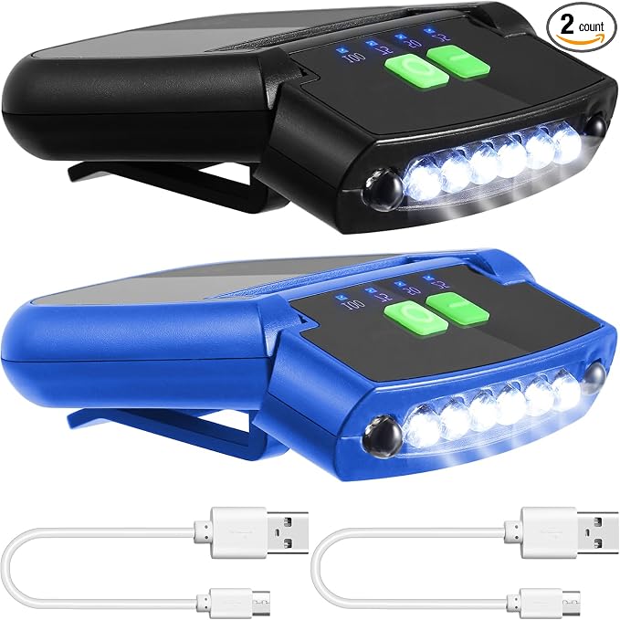 Mudder LED Clip on Cap Lights USB Rechargeable Cap Flashlight Clip Waterproof by Mudder