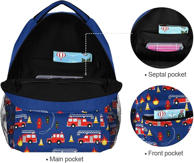 Wamika Monster Car Kids Backpack Trucks Racing Cars School Backpacks Boy Girl - Image 3