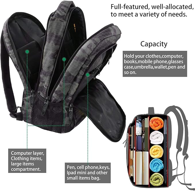 MATEIN Travel Computer Backpack, Sturdy College School Backpack - Image 4