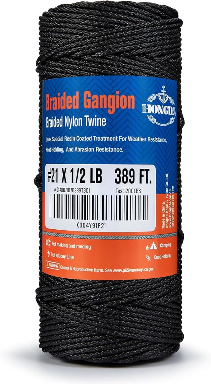 HONGDA #21 Braided Bank Line Twine, Braided Nylon String, 389 Feet Bank Line by hongda