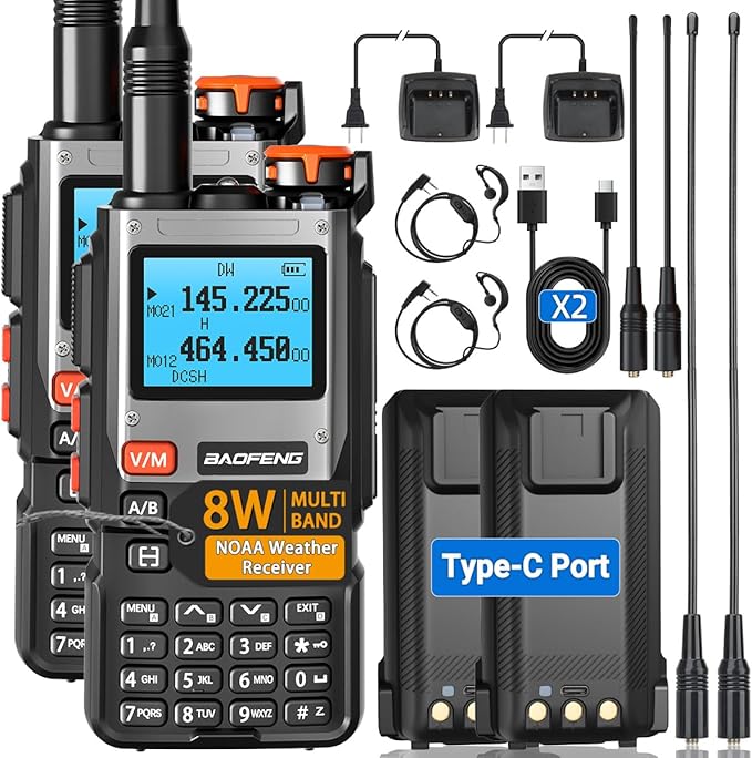 BaoFeng Radio Ham Radio Handheld K61 8W Rechargeable Walkie Talkies 2600mAh by Unknown