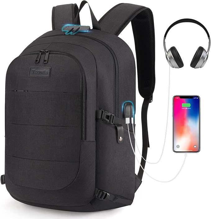 Tzowla Travel Laptop Backpack Water Resistant Anti-Theft Bag - Image 4