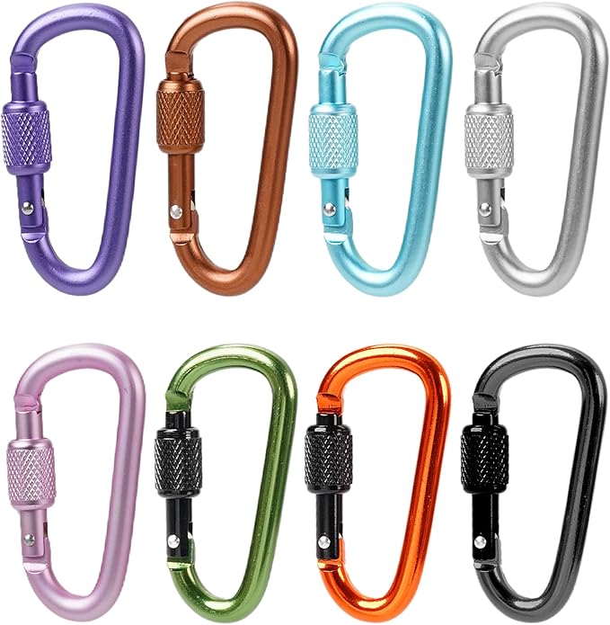 Multi-Pack Aluminum Carabiner Clips, Outdoor Activities by Unknown