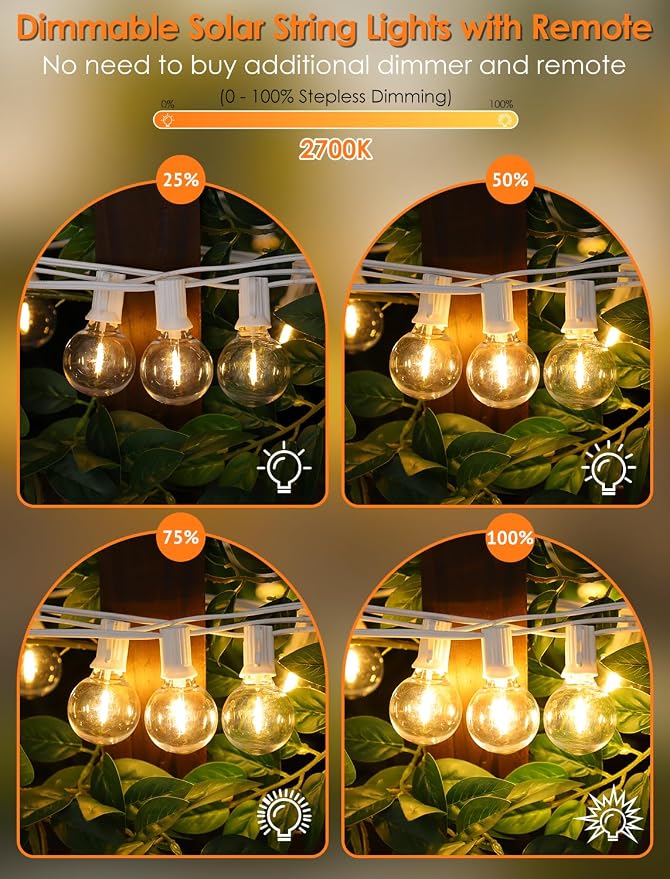 Larkvue 25FT Solar String Lights Outdoor - Image 2