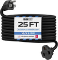 Iron Forge Cable 25 Ft Black Extension Cord, 25 Foot Extension Cord, 3 Prong by IronForgeCable