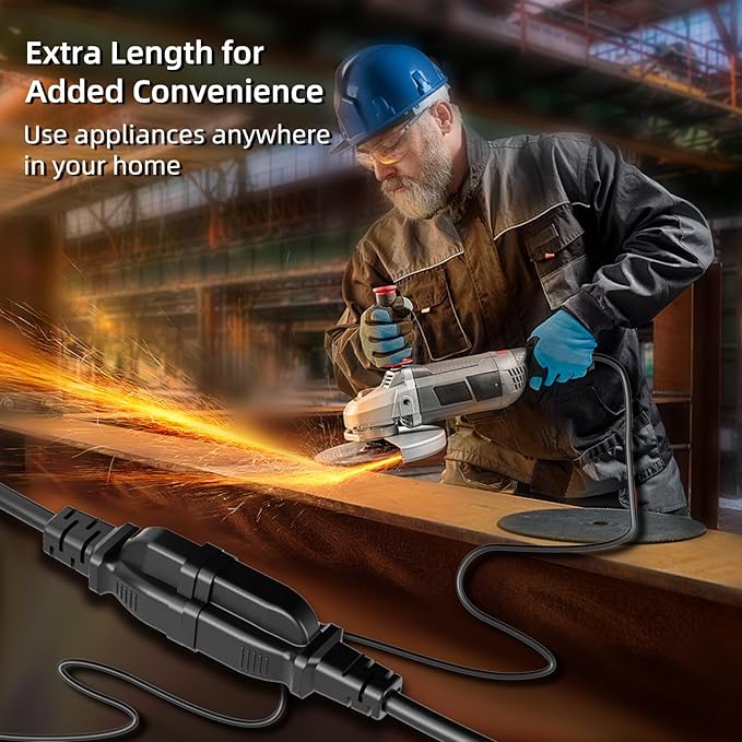 200 FT Outdoor Extension Cord Waterproof, 3-Prong Power Cord, 16 AWG SJTW - Image 6