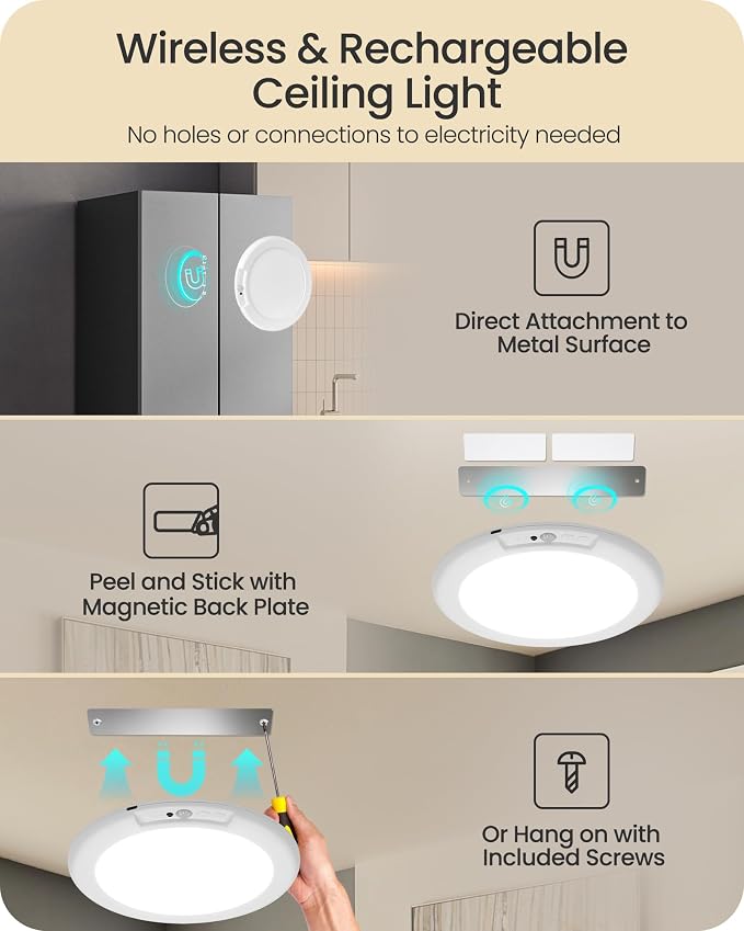Rechargeable Motion Sensor Ceiling Light - Image 2