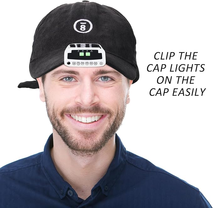 Mudder LED Clip on Cap Lights USB Rechargeable Cap Flashlight Clip Waterproof - Image 6