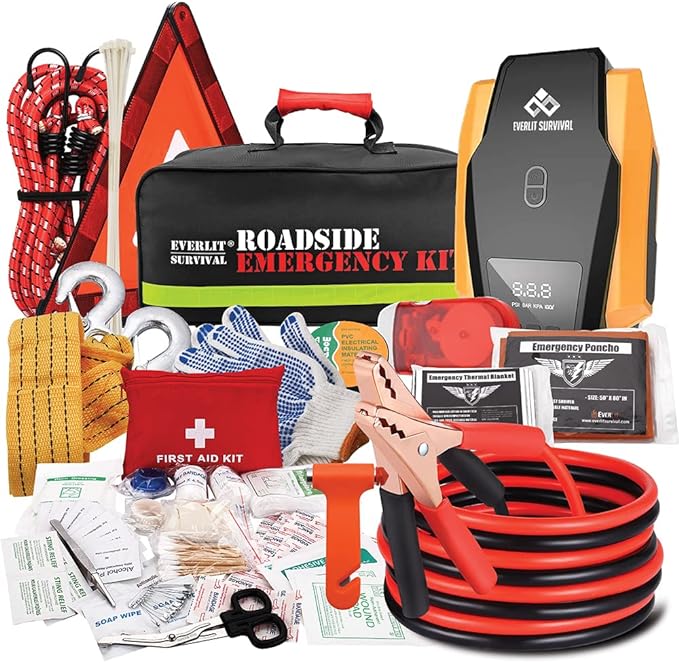 Everlit Survival Car Emergency Kit, Roadside Safety Tool Kit by EVERLITSURVIVAL