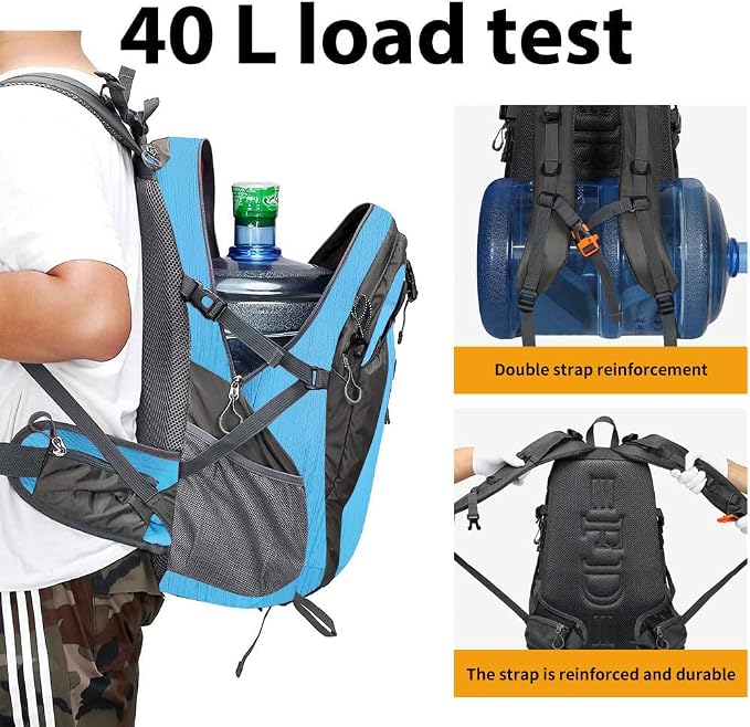 FENGDONG 40L Waterproof Lightweight Hiking, Travel Backpack - Image 4