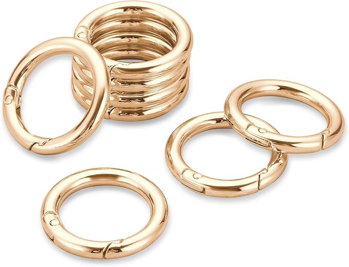 Gkeygo Key Ring Clip, 4/5 Inch Keychain Rings, 8 Pack Round Carabiner Clip by Gkeygo