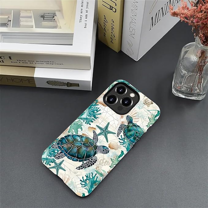 for iPhone 12/12 Pro Case, HH2 Ocean Sea Turtle Nautical Map Hybrid 2 Layer - Image 5