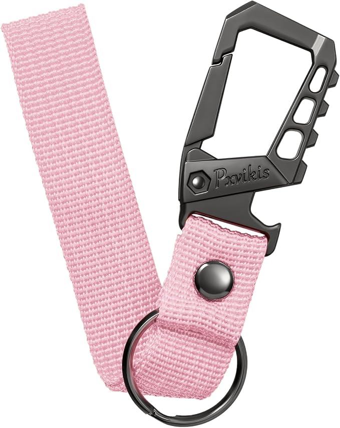 Metal heavy duty key chain carabiner clip bottle opener wrist lanyard ring car by Unknown