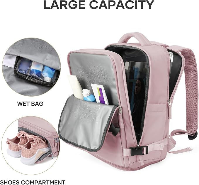 coowoz Large Travel Backpack For Women Men, Carry On Backpack Flight Approved - Image 4