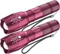 Victoper LED Flashlight 2 Pack Pink, Bright High Lumens Tactical Flashlights by Victoper