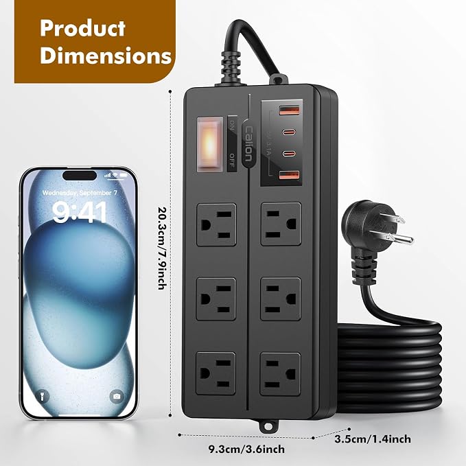 6FT Outdoor Waterproof Power Strip Surge Protector - Image 8