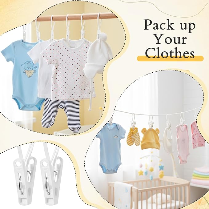 90 Pack Multi-Purpose Laundry Hooks Hanging Clips Bulk - Image 2