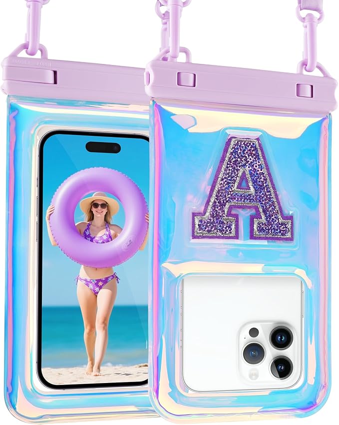 Waterproof Phone Pouch Floating, Fashion Bling Letters Cell Phone Dry Bag by PEDVSTY