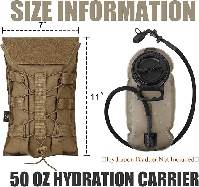 PETAC GEAR 1.5L / 3L Tactical Hydration Pack，Molle Carrier Pouch - Image 6