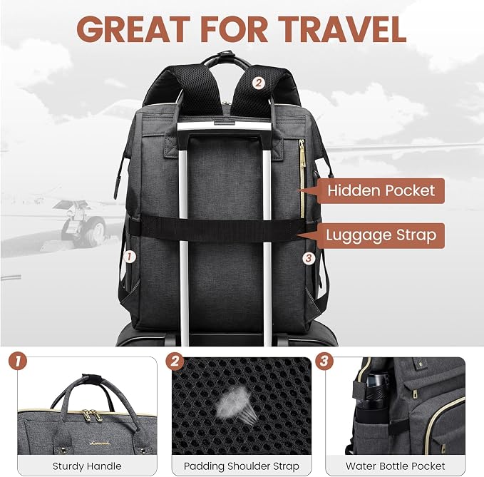 LOVEVOOK Laptop Backpack for Women, 18 Inch Professional Womens Travel Backpack - Image 4