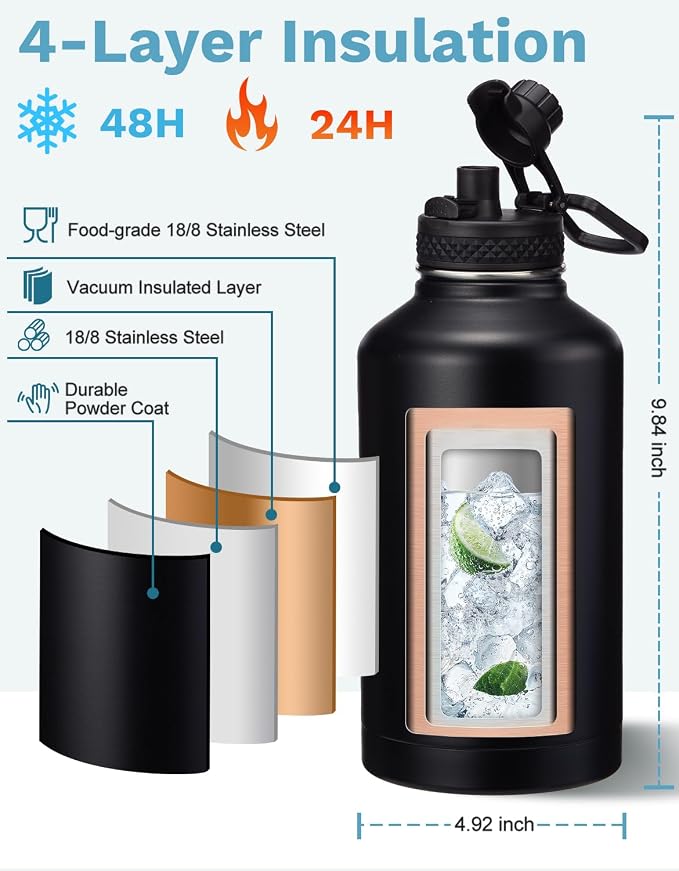 Half Gallon Water Bottle with Straw - Image 6