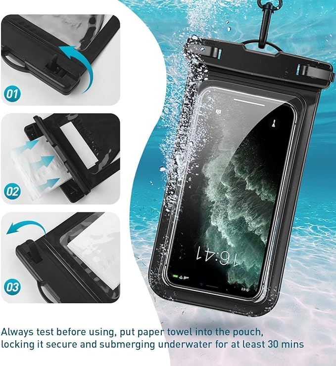 Waterproof Phone Pouch, with Inside Card Bag, Large Waterproof Case - Image 5