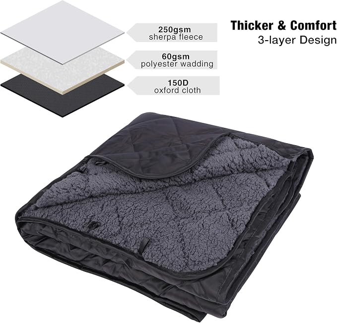 REDCAMP 79"x79" Large Warm Camping Blanket Waterproof & Windproof - Image 5