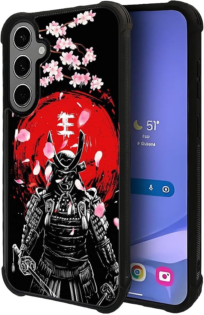 for Samsung Galaxy S24/S25 Plus Case, Sakura Japanese Samurai Pattern Graphic - Image 3