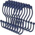 Bathway Shower Curtain Hooks, Shower Curtain Rings Rust Proof Navy Blue Double by Bathway