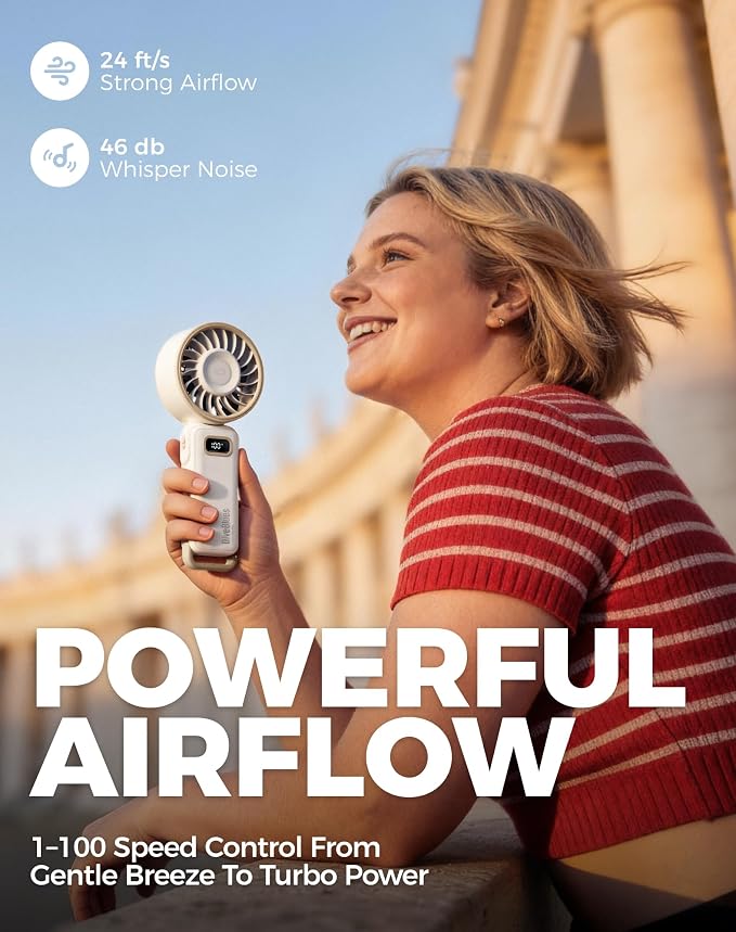 Diveblues Portable Turbo Fan, 100 Speed Handheld Fan - Image 2