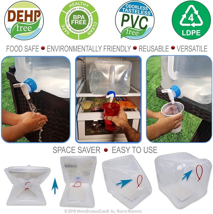 WaterStorageCube BPA Free Collapsible Water Container - Image 6