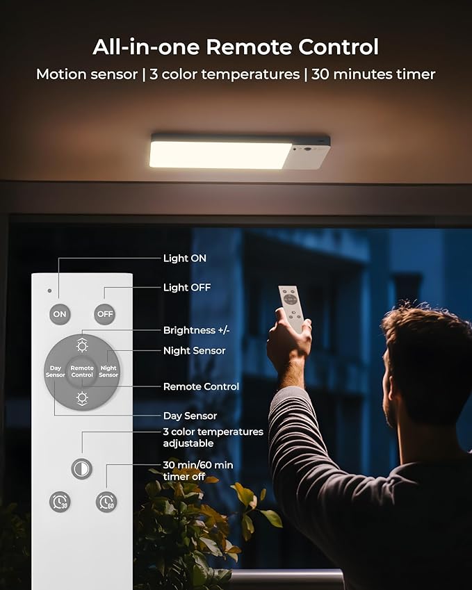 FULEN 2 Pack Rechargeable Motion Sensor Ceiling Light Upgraded, Cordless Closet - Image 3