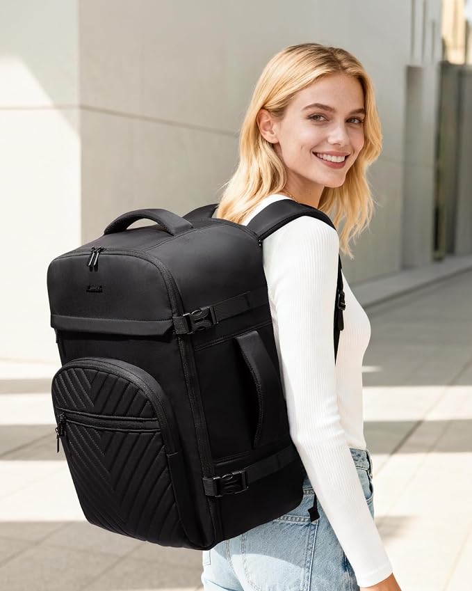 LOVEVOOK 50L Travel Backpack for Women Men, TSA Personal Item Travel Bag Fits - Image 2
