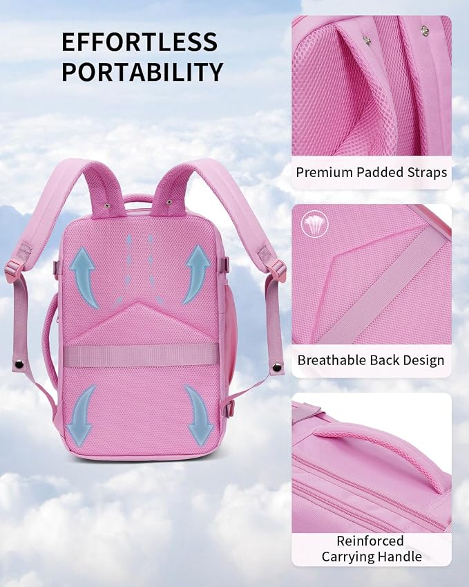 ECOHUB 17" Small Travel Backpack, United Airlines Personal Item Bag 17x10x9 - Image 5